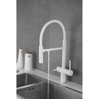 Смеситель для кухни ROSE с подключением к фильтру питьевой воды, белый R958C