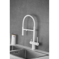 Смеситель для кухни ROSE с подключением к фильтру питьевой воды, белый R958C