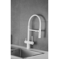 Смеситель для кухни ROSE с подключением к фильтру питьевой воды, белый R958C