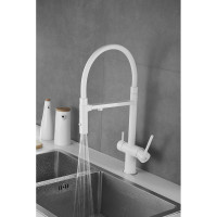 Смеситель для кухни ROSE с подключением к фильтру питьевой воды, белый R958C