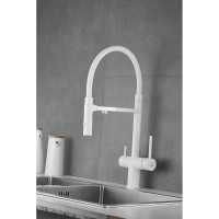Смеситель для кухни ROSE с подключением к фильтру питьевой воды, белый R958C