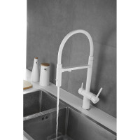 Смеситель для кухни ROSE с подключением к фильтру питьевой воды, белый R958C