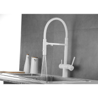 Смеситель для кухни ROSE с подключением к фильтру питьевой воды, белый R958C