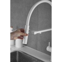 Смеситель для кухни ROSE с подключением к фильтру питьевой воды, белый R958C