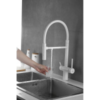 Смеситель для кухни ROSE с подключением к фильтру питьевой воды, белый R958C