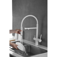 Смеситель для кухни ROSE с подключением к фильтру питьевой воды, белый R958C