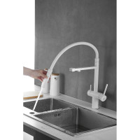 Смеситель для кухни ROSE с подключением к фильтру питьевой воды, белый R958C