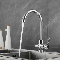 Смеситель для кухни SHEVANIK с подключением к фильтру питьевой воды, хром S168