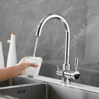 Смеситель для кухни SHEVANIK с подключением к фильтру питьевой воды, хром S168