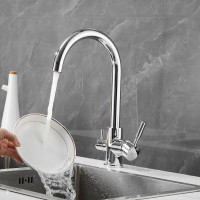 Смеситель для кухни SHEVANIK с подключением к фильтру питьевой воды, хром S168