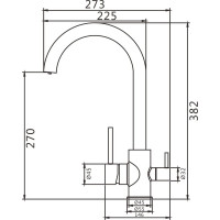 Смеситель для кухни SHEVANIK с подключением к фильтру питьевой воды, хром S168