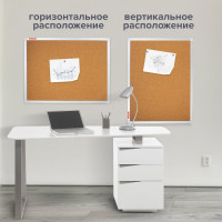 Пробковая доска для объявлений BRAUBERG 60х90 см, алюминиевая рамка 231712