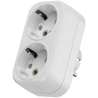 Блок на 2 гнезда TDM ELECTRIC 2П+З плоский 16А 250B SQ1806-0026