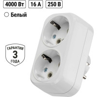 Блок на 2 гнезда TDM ELECTRIC 2П+З плоский 16А 250B SQ1806-0026