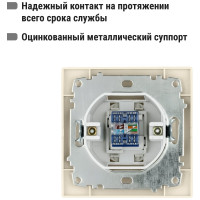 Компьютерная розетка TDM ELECTRIC Таймыр RJ45 слоновая кость SQ1814-0121