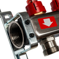 Коллектор из нержавеющей стали с расходомерами, с клапаном вып. воздуха и сливом 3 вых. STOUT SMS-0927-000003