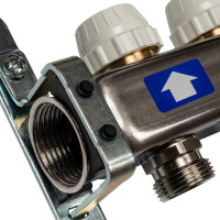 Коллектор из нержавеющей стали с расходомерами, с клапаном вып. воздуха и сливом 3 вых. STOUT SMS-0927-000003