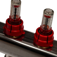 Коллектор из нержавеющей стали с расходомерами, с клапаном вып. воздуха и сливом 3 вых. STOUT SMS-0927-000003