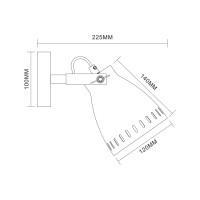 Настенный светильник Camelion WML-428-1 С01 белый New York 40Вт металл 13059