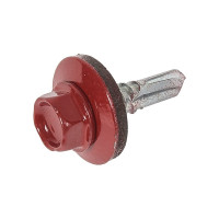 Кровельный саморез Качественный КРЕПЕЖ красный рубин RAL 3003, 5.5х19 мм, 200 шт 1000663 КЧ