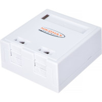 Настенная розетка NIKOMAX 2 порта, со шторками, белая NMC-WO2UD2-FT-ST-WT