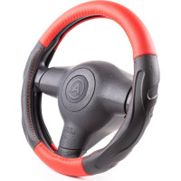 Оплетка руля AUTOPROFI композитная экокожа AP-1946 BK RD M