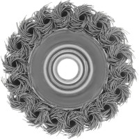 Щетка чашка (75 мм; М14; крученая нержавеющая проволока 0.5 мм) для УШМ Denzel 746243