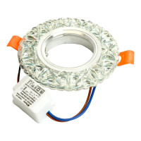 Потолочный светильник FERON встраиваемый с белой LED подсветкой 15LED 2835 SMD 4000K, MR16 50W G5.3, белый, хром, CD905 28848