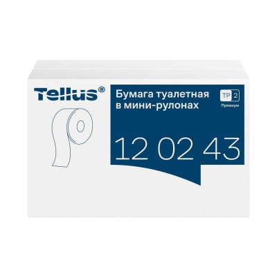 Туалетная бумага Tellus Premium 170 м 2-слойная белая 120243 124543 22172