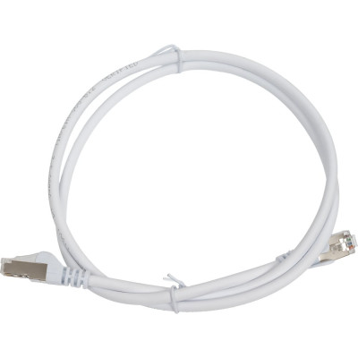 Патч-корд LANMASTER RJ45-RJ45, 4 пары, FTP, категория 5е, 1 м, белый. LSZH, LAN-PC45/S5E-1.0-WH