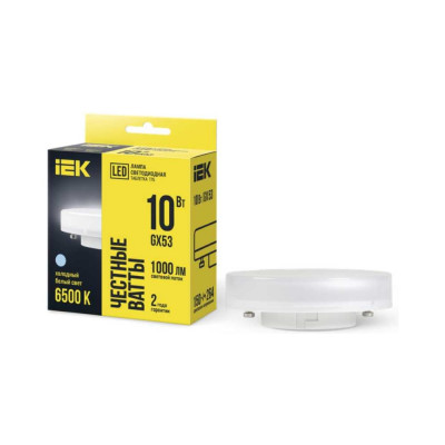 Лампа IEK LED T75 таблетка 10вт 230В 6500К GX53 LLE-T80-10-230-65-GX53