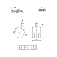 Колесо Amig мод.1502, D50 мм, ось D11 х 19 мм 1502-50