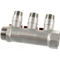 Коллектор KROMWELL с отсекающими шаровыми кранами 3 выхода 1" x 1/2" EU.ST3042285 3x1x12_k