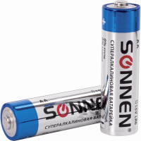 Батарейки SONNEN Super Alkaline, АА алкалиновые, 4 шт., в блистере, 451094