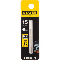 Сверло по металлу DIN 338 Professional (1.5х40х18 мм; HSS-R; М2) Stayer 29602-1.5