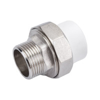 Комбинированная муфта СТМ ПЛАСТ PP-R, разъемная, с наружной резьбой, DN 25х3/4" CPRM2534