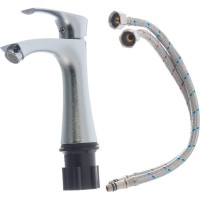 Смеситель для умывальника с монолитным изливом, xромированный Solone FAB1-A020