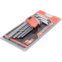 Набор имбусовых ключей HARDEN шестигранные HEX, с шарообразной головкой, 18 см., CRV, 9 шт. 540606