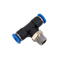 Тройник цанговый T-образный с наружной резьбой (1/8M; 4 мм) SHPI PT 04-R01