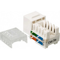 Модуль TWT Keystone RJ45, Cat.5E, UTP, 90 градусов, белый TWT-OK45UTP/5E-WH