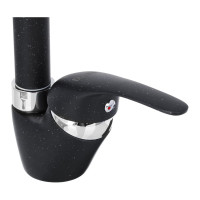 Смеситель для кухни RAIN Веста высокий излив, картридж 35 мм., латунь, под гранит, черный 561-283