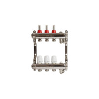 Коллекторная группа VRT 1"х3/4", евроконус, 3 выхода, c расходомерами 530142