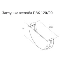Заглушка желоба GrandLine универсальная, ПВХ, шоколадная RAL 8017 179778