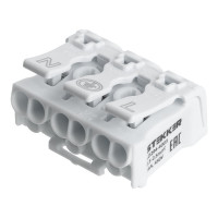 Монтажная пружинная клемма STEKKER для подключения фазных проводников, 3 полюса, LD294-4003, 100шт в упак., 32734