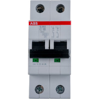Автоматический двухполюсный выключатель ABB 16А C S202 6кА 2CDS252001R0164