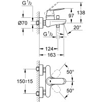 Смеситель для ванны GROHE Eurosmart Cosmopolitan 32831000
