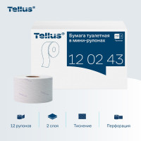 Туалетная бумага Tellus Premium 170 м 2-слойная белая 120243 124543 22172