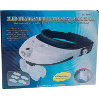 Налобная лупа Pro Legend 1.0/2.0/3.0/4.0/5.0/6.0x с подсветкой 2 LED PL4407