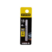 Сверло по металлу DIN 338 Professional (1.5х40х18 мм; HSS-R; М2) Stayer 29602-1.5