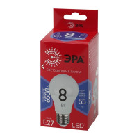 Светодиодная лампа ЭРА LED A60 8W 865 E27 R диод, груша, 8Вт, холодный, Б0045323